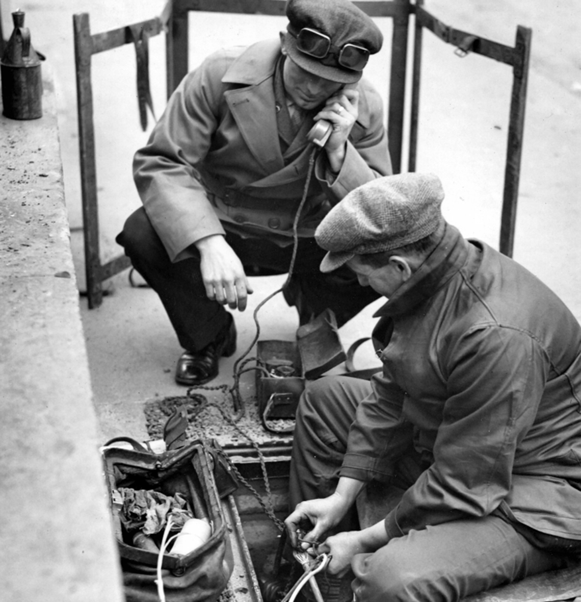 Archive image - Telephone installation, calling the exchange - Photograph from the Post Office Publicity series.